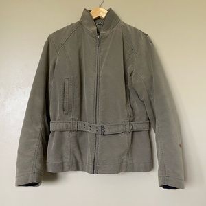 {Columbia} Olive Zip-Up Buckle Utility Coat